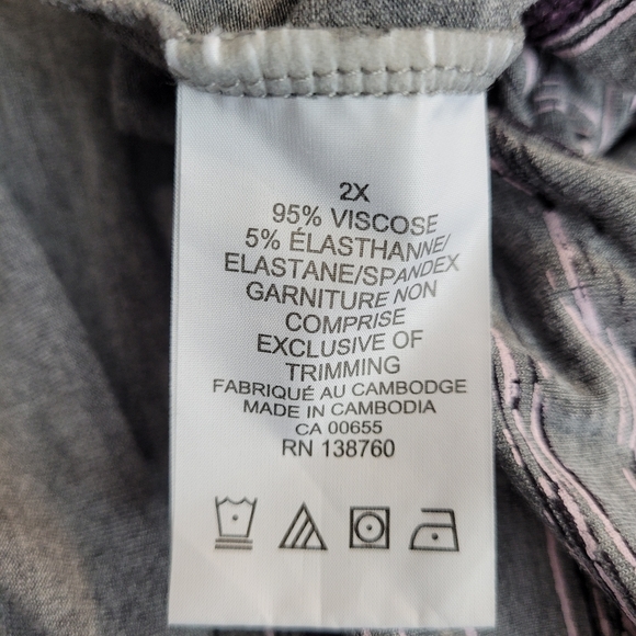 Short Sleeve Active Workout T Shirt Plus Size 2X - Picture 9 of 9